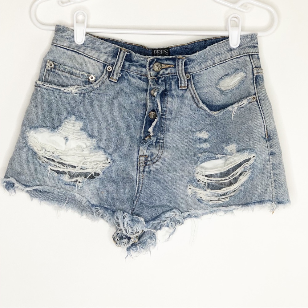PRPS AMX High Waist Boyfriend Jean Shorts